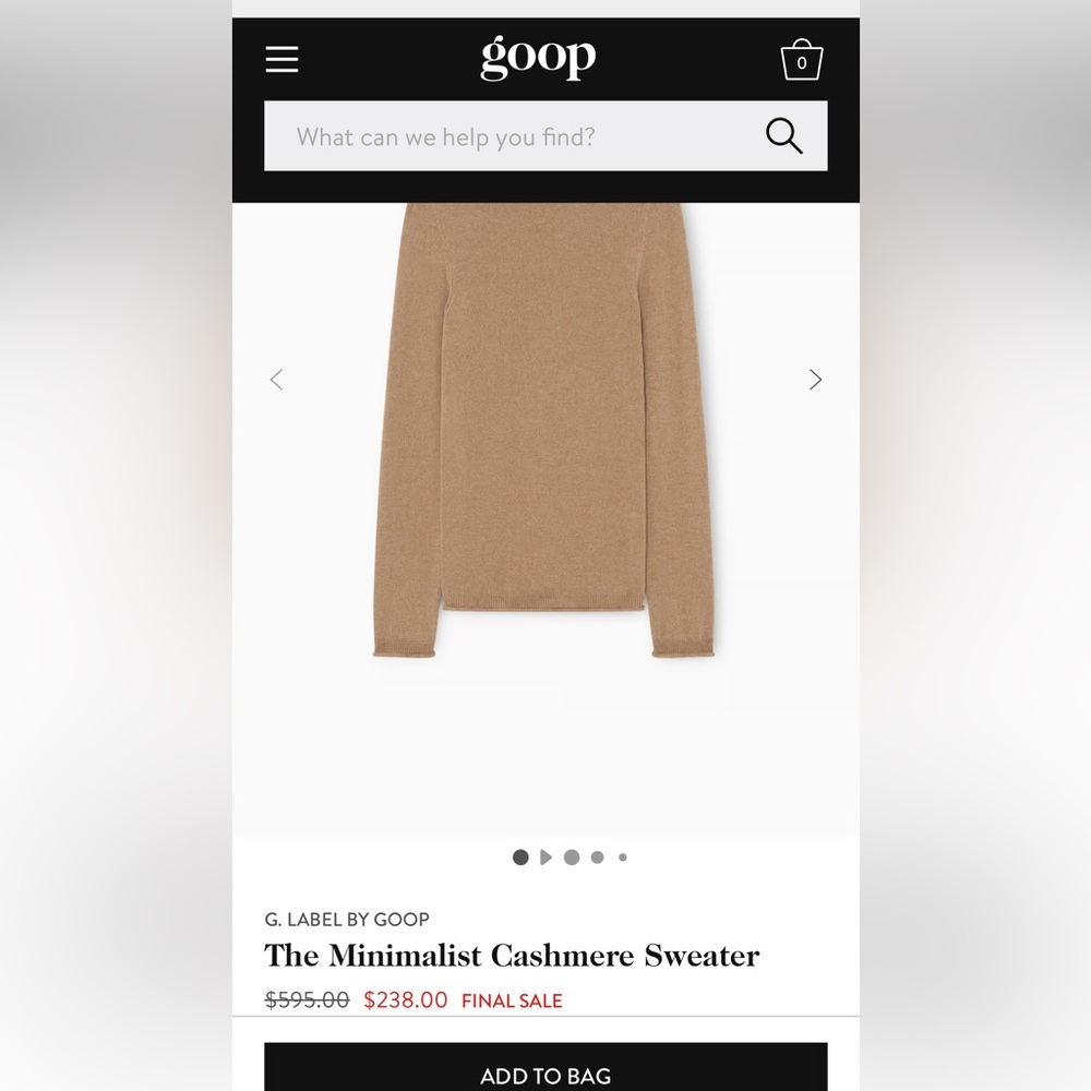 Minimalist Cashmere Sweater - Tan